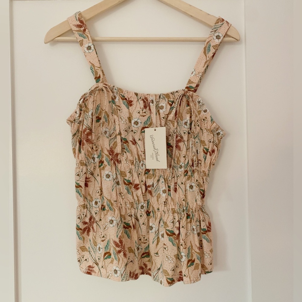 Universal Thread Tank Top - blush floral peplum